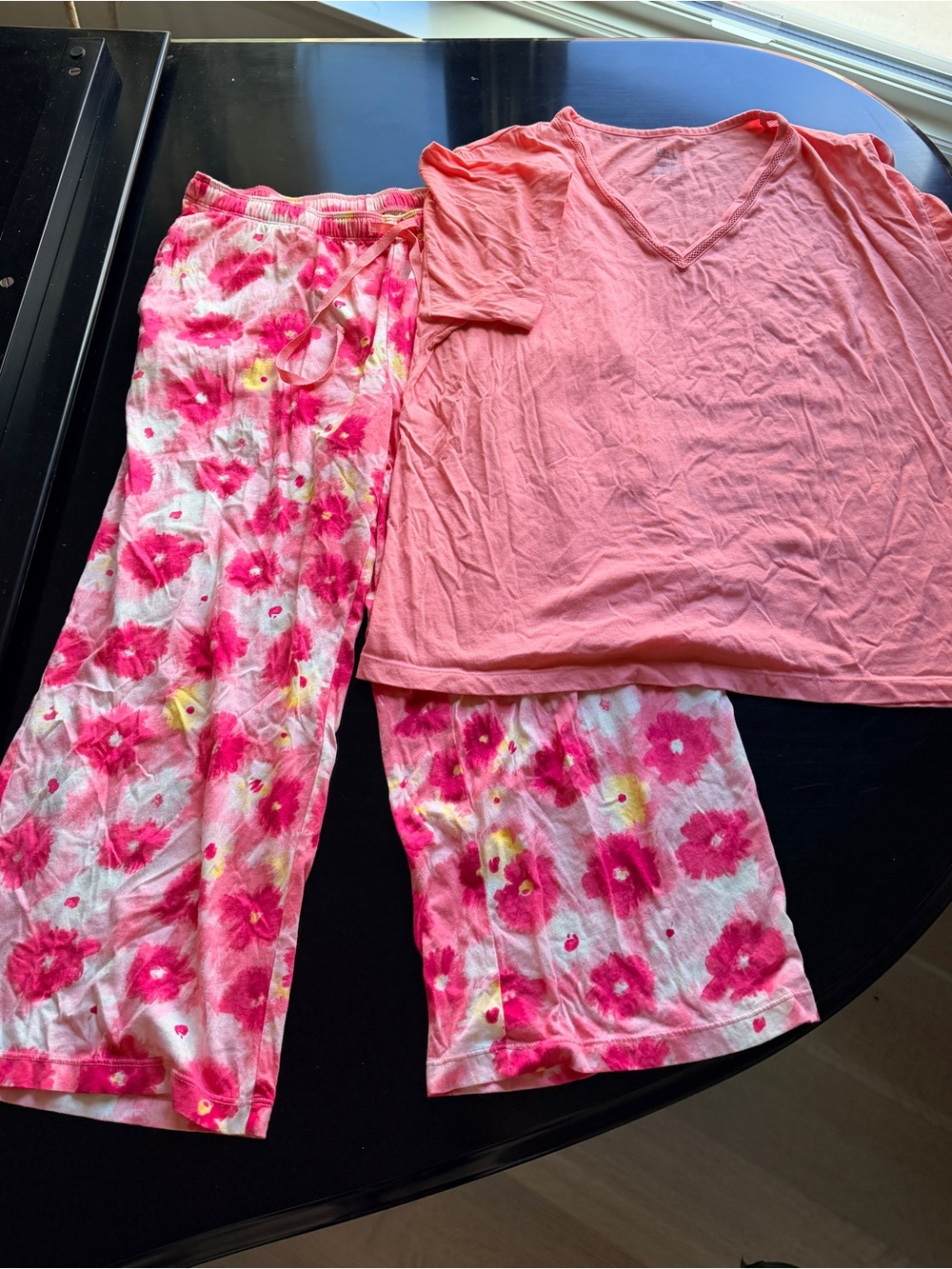 Felina Pink Floral Short Sleeve Pajama Set